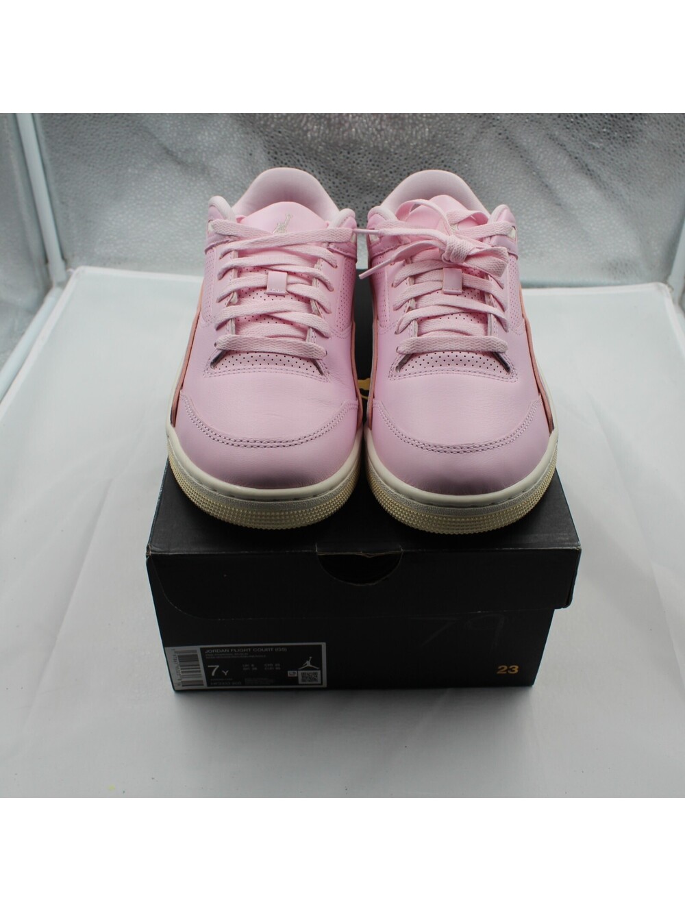 Jordan Flight Court Sneaker Size 7 Youth Kids Casual Pink Foam Muslin Sail New